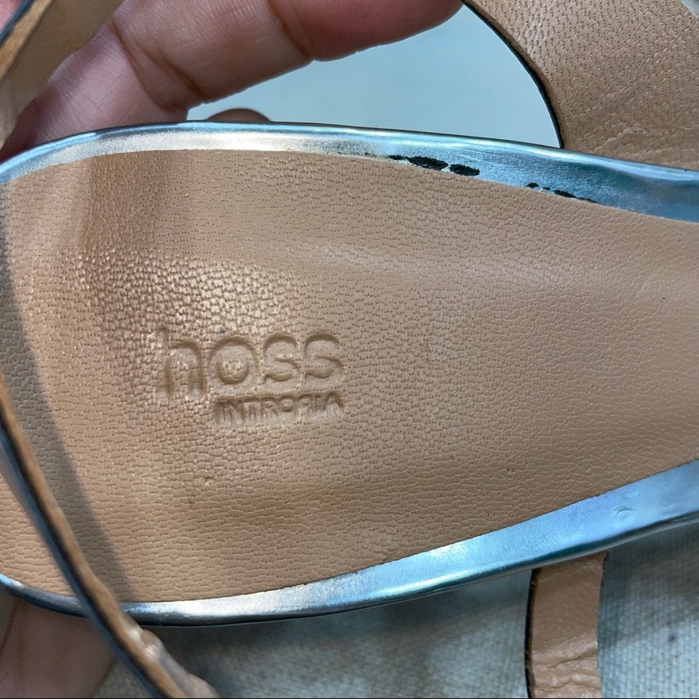 Hoss Intropia NWOB! Silver Strappy Pumps Size 40 - Picture 6 of 10